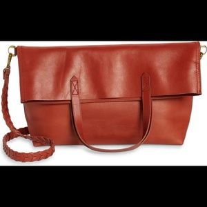 Madewell The Foldover Transport Tote. Whipstitched